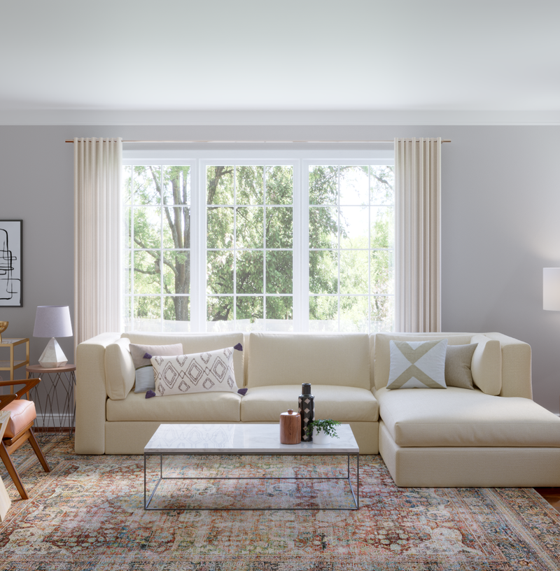 Midcentury Modern Living Room Design by Havenly Interior Designer Katie