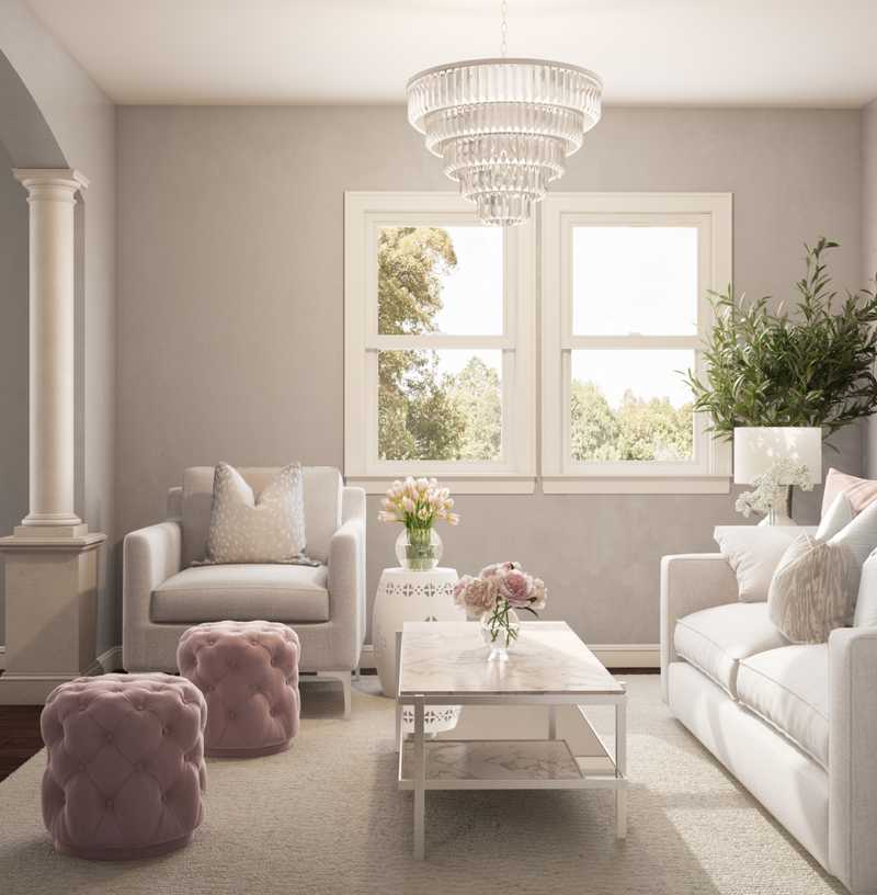 Classic, Glam Living Room Design by Havenly Interior Designer Kelcy