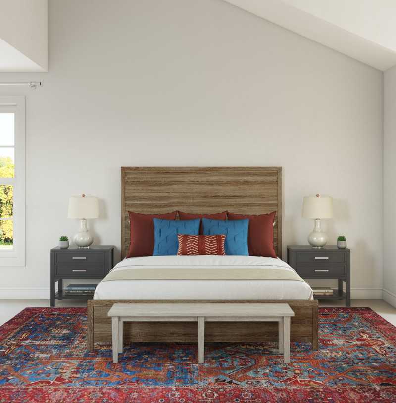 Bohemian, Farmhouse Bedroom Design by Havenly Interior Designer Rachel