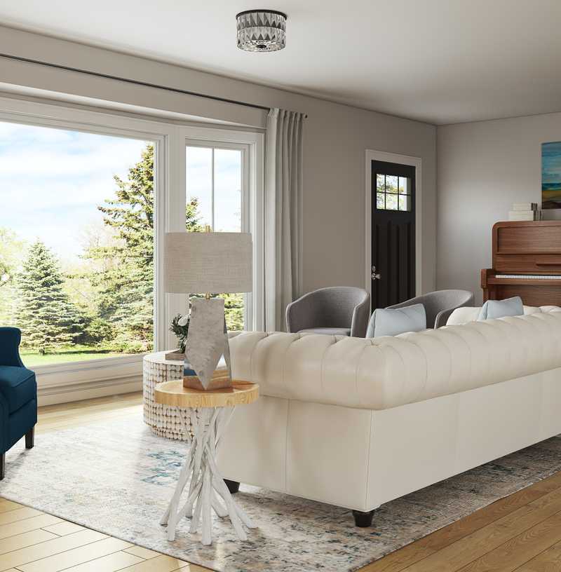 Coastal, Transitional Living Room Design by Havenly Interior Designer Julie