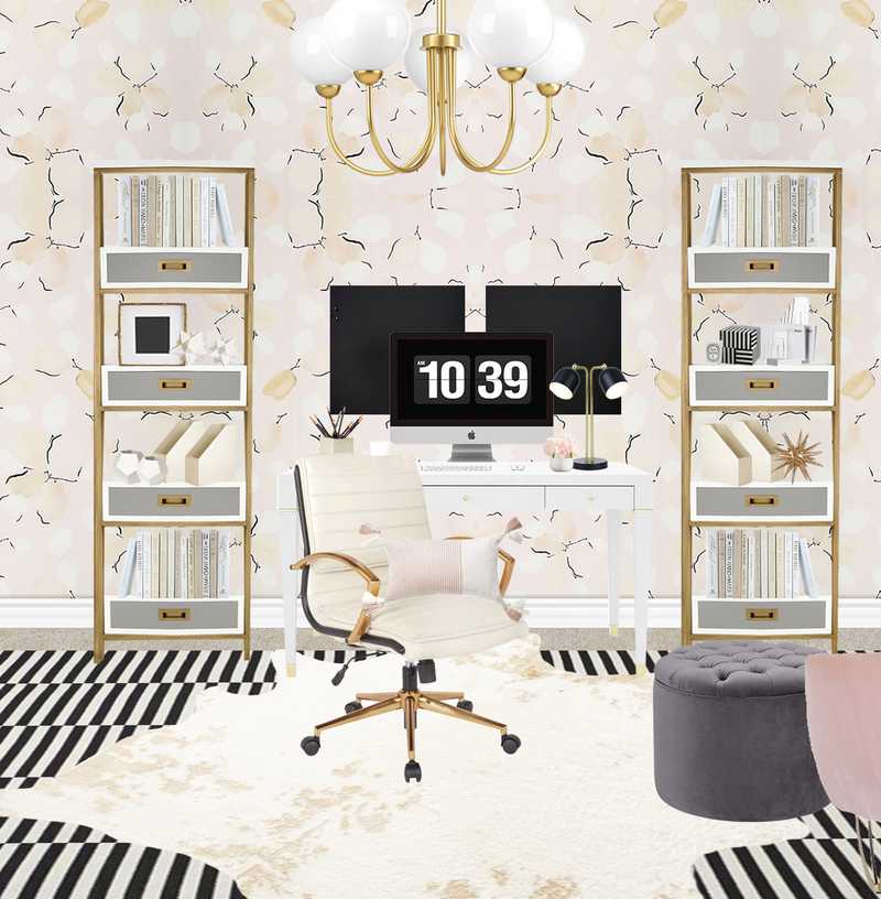 Modern, Glam Office Design by Havenly Interior Designer Hannah