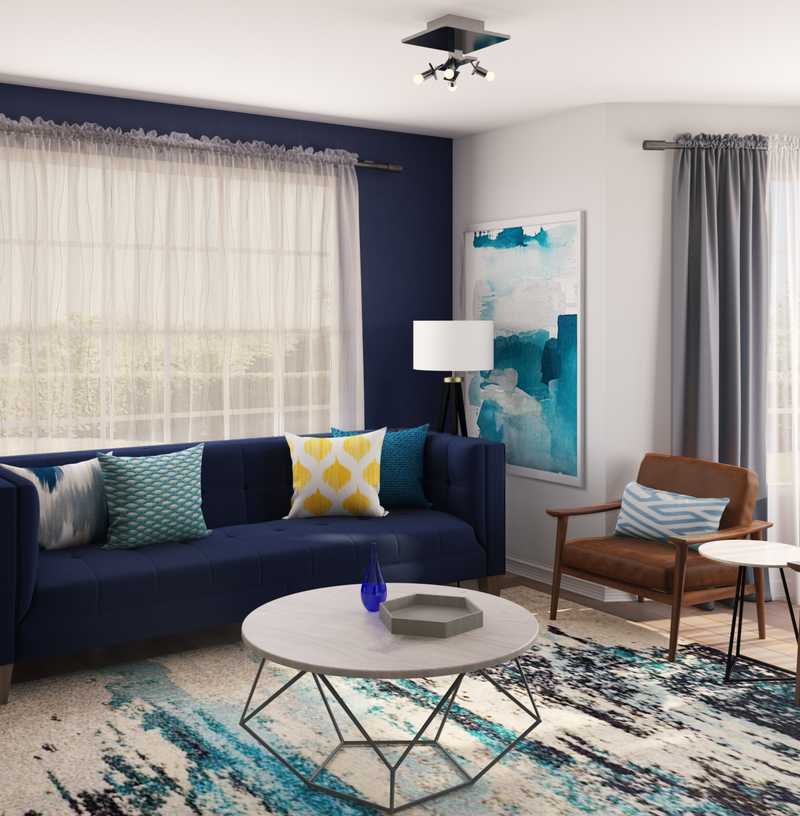 Eclectic, Midcentury Modern Living Room Design by Havenly Interior Designer Alexis