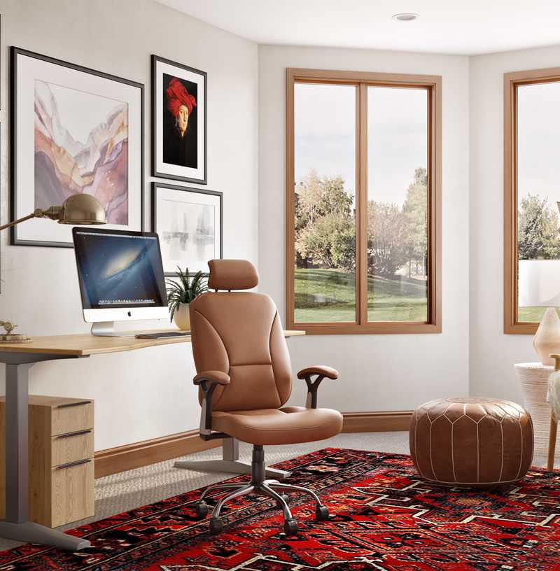 Classic, Rustic, Scandinavian Office Design by Havenly Interior Designer Madison