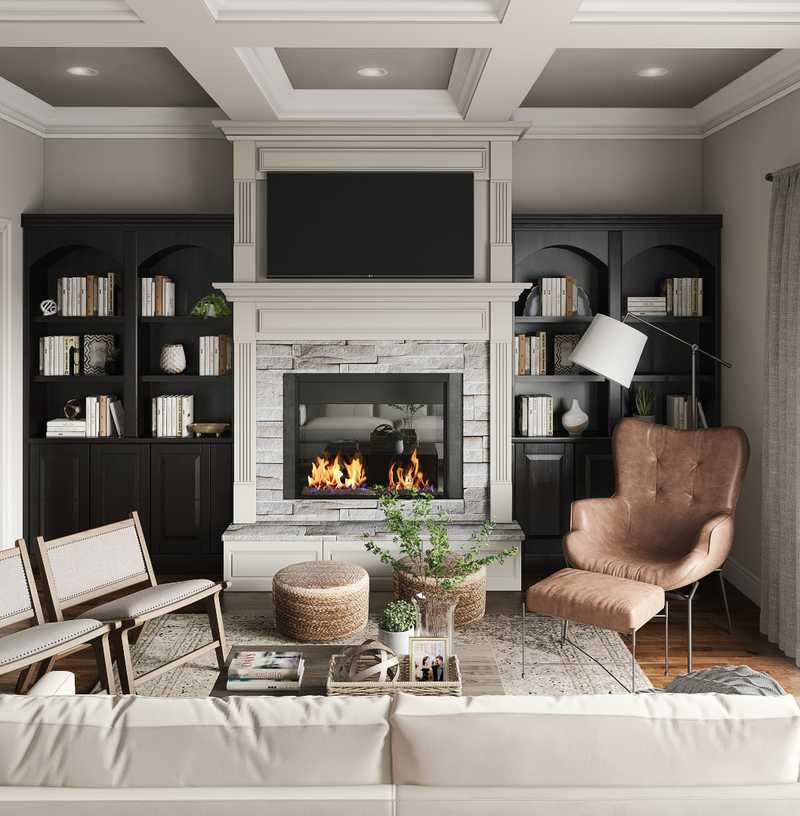 Farmhouse, Transitional Living Room Design by Havenly Interior Designer Katie