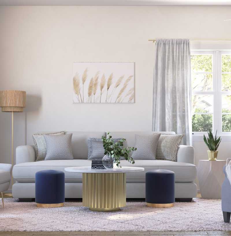 Classic, Bohemian, Midcentury Modern, Minimal, Scandinavian Living Room Design by Havenly Interior Designer Christine