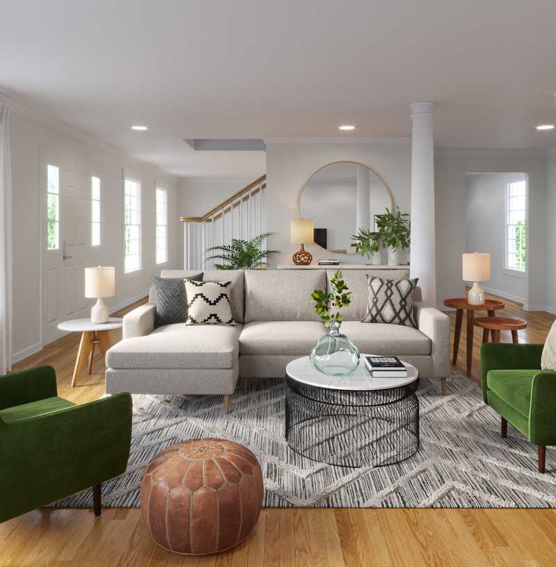 Eclectic, Bohemian Living Room Design by Havenly Interior Designer Kelsey