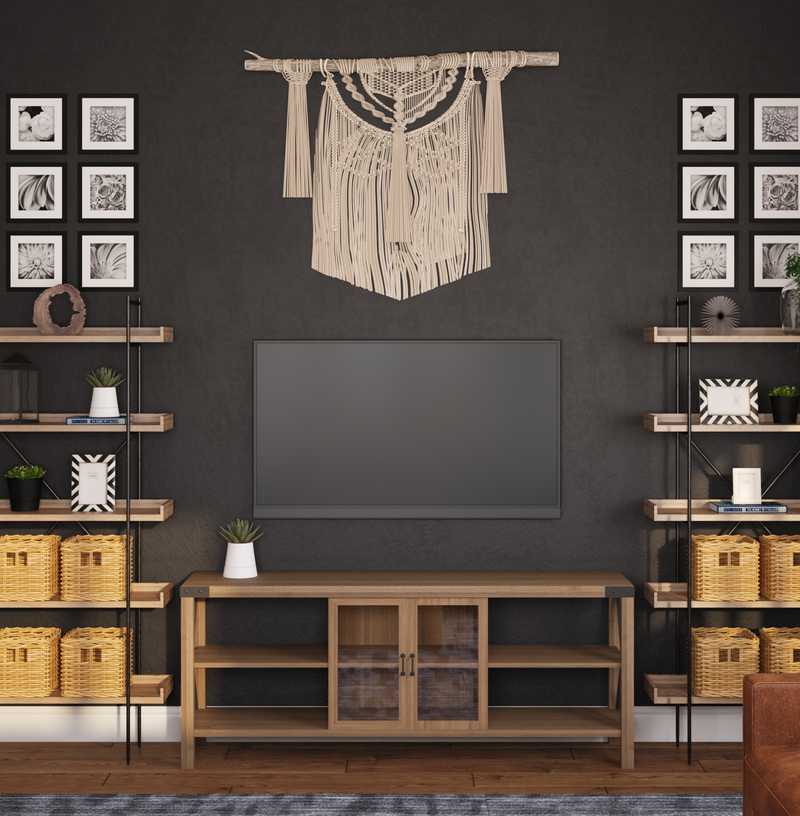Bohemian, Industrial Living Room Design by Havenly Interior Designer Leslie