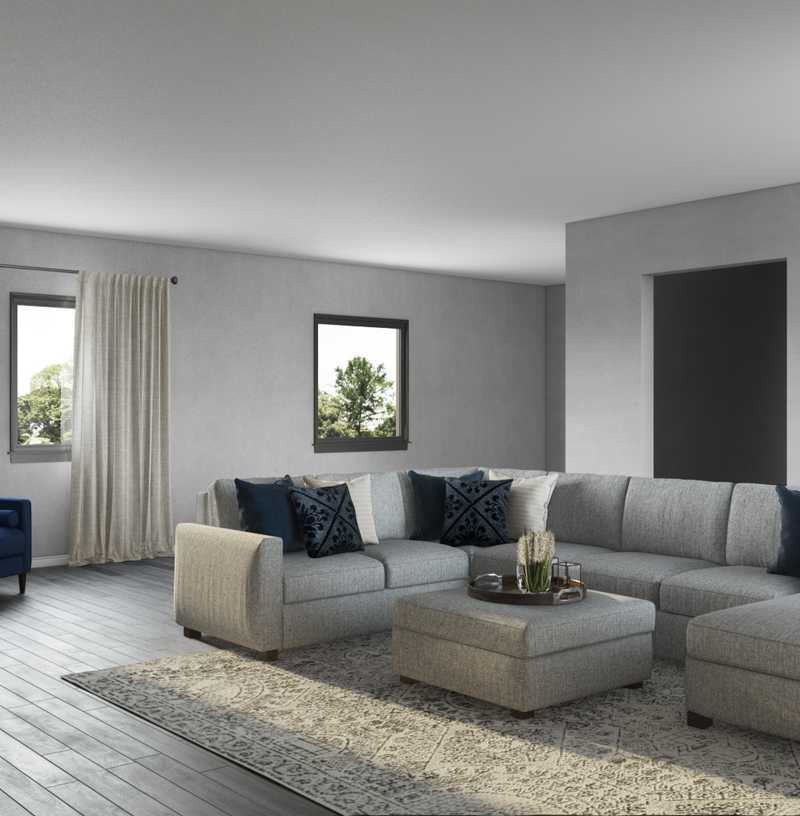 Coastal, Farmhouse Living Room Design by Havenly Interior Designer Liliana