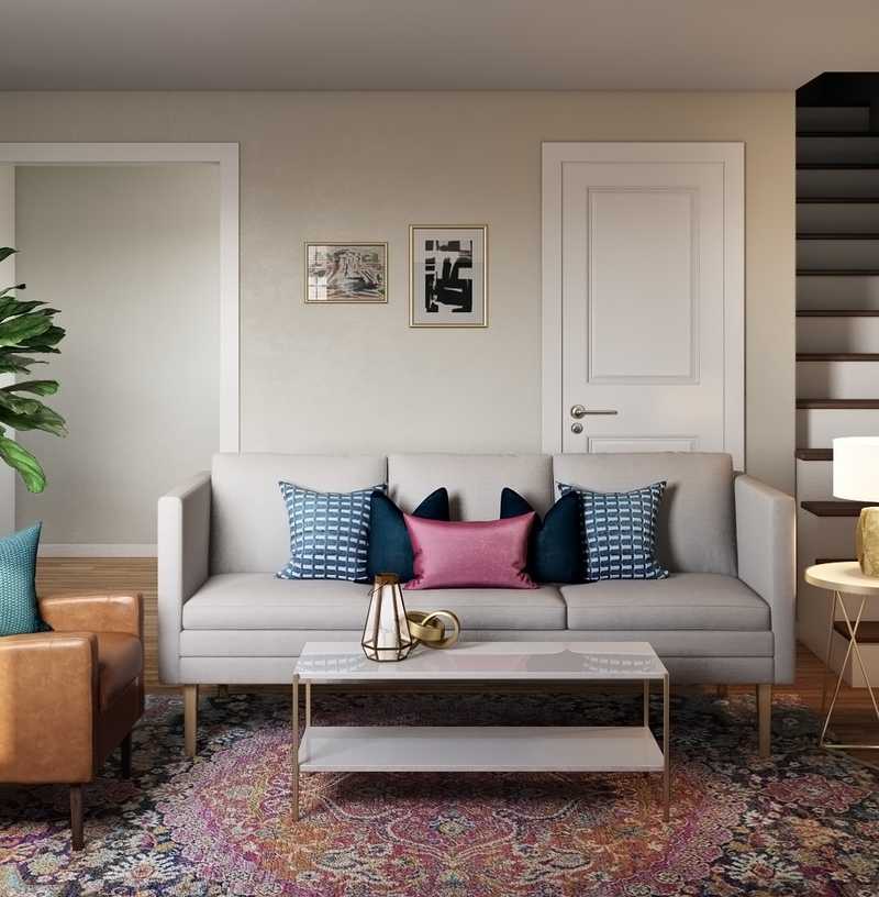 Eclectic, Bohemian, Glam, Global Living Room Design by Havenly Interior Designer Laura