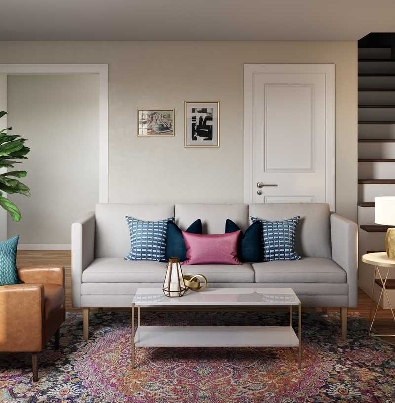 Eclectic, Bohemian, Glam, Global Living Room Design by Havenly Interior Designer Laura