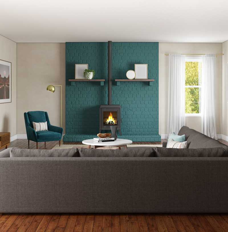 Modern, Midcentury Modern Living Room Design by Havenly Interior Designer Randi