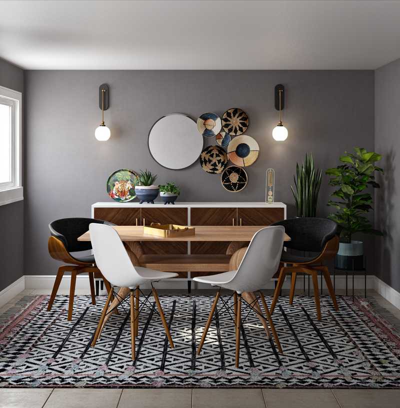 Modern, Eclectic, Bohemian, Midcentury Modern Dining Room Design by Havenly Interior Designer Natalie