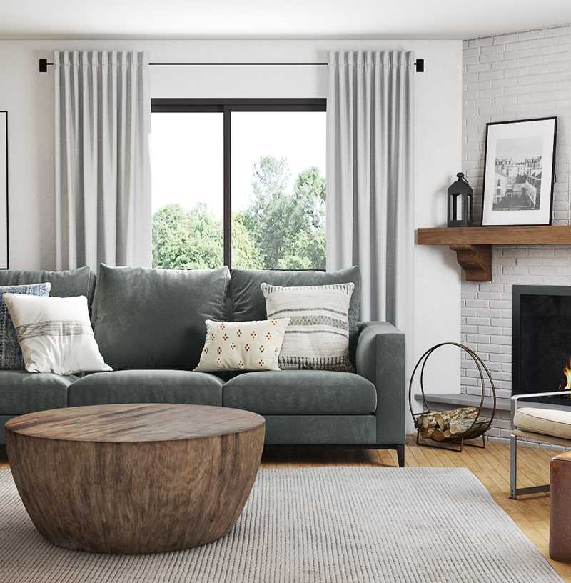 Bohemian, Midcentury Modern, Scandinavian Living Room Design by Havenly Interior Designer Alexis