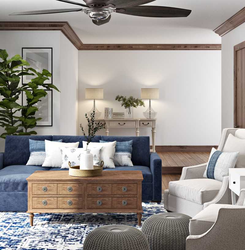 Classic, Coastal Living Room Design by Havenly Interior Designer Kaity
