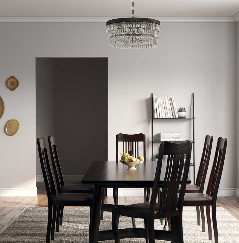 Bohemian, Midcentury Modern Dining Room Design by Havenly Interior Designer Jessica