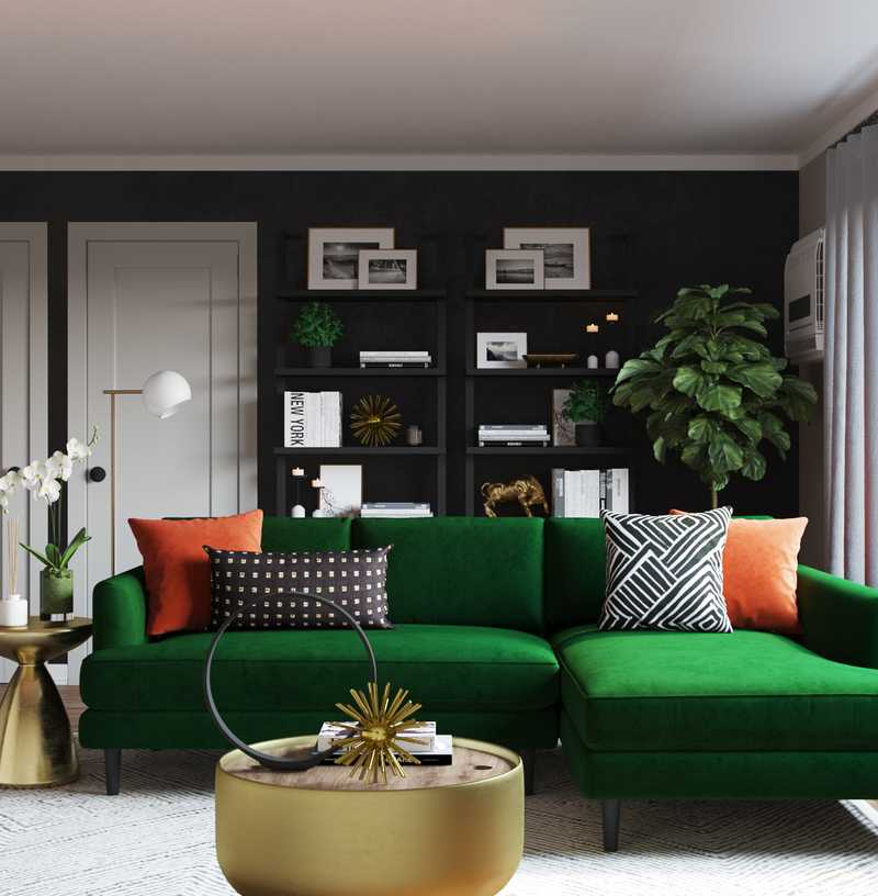 Contemporary, Glam Living Room Design by Havenly Interior Designer Nicolle
