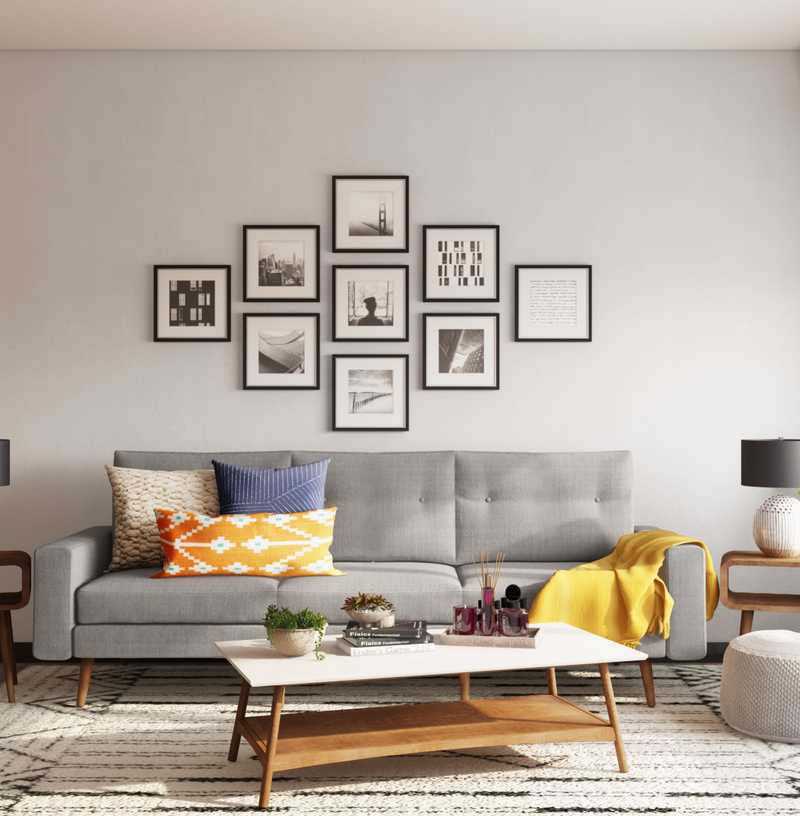 Midcentury Modern Living Room Design by Havenly Interior Designer Deeksha