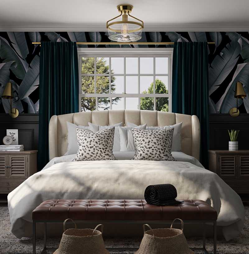 Modern, Eclectic, Glam, Transitional, Vintage, Midcentury Modern Bedroom Design by Havenly Interior Designer Jess