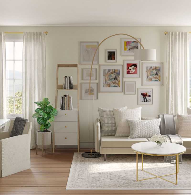 Transitional Living Room Design by Havenly Interior Designer Leah