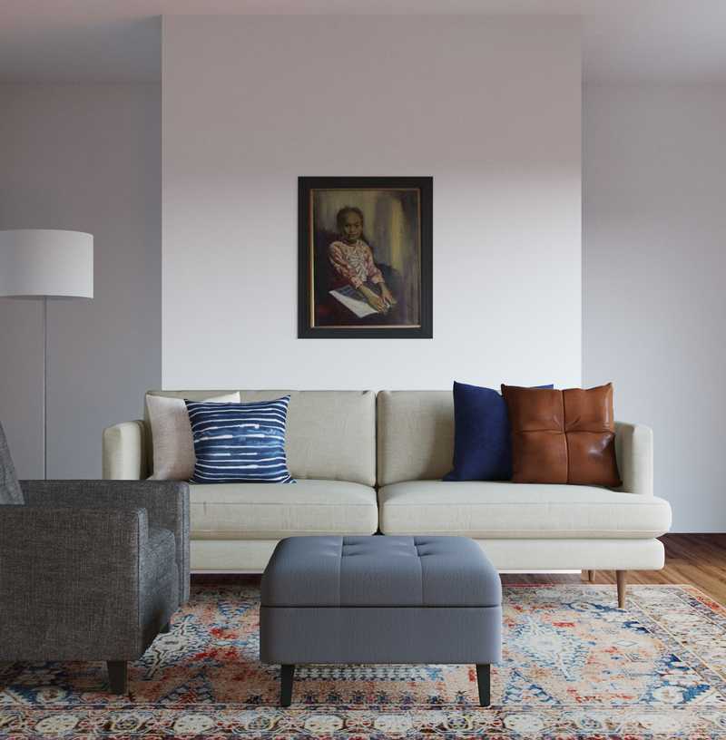 Contemporary, Midcentury Modern Living Room Design by Havenly Interior Designer Kelcie
