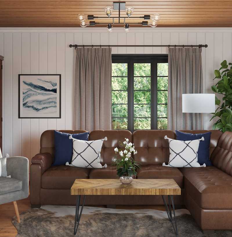 Modern, Industrial, Farmhouse, Rustic Living Room Design by Havenly Interior Designer Samantha