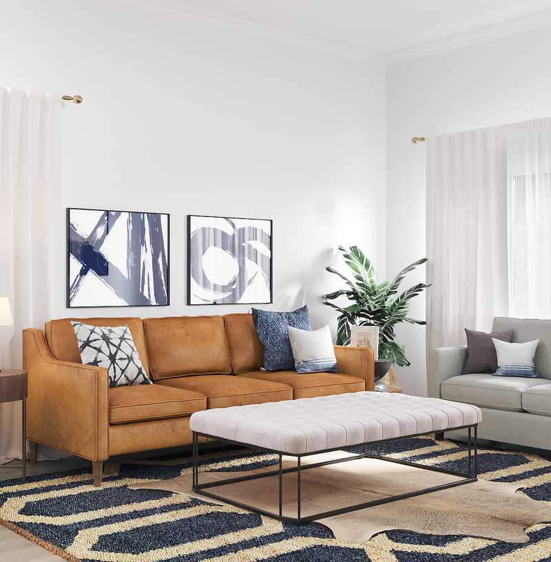 Contemporary, Midcentury Modern, Scandinavian Living Room Design by Havenly Interior Designer Erica