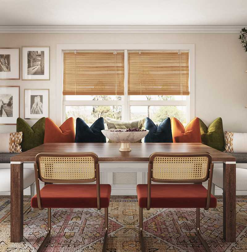 Bohemian, Traditional, Midcentury Modern Dining Room Design by Havenly Interior Designer Jessica