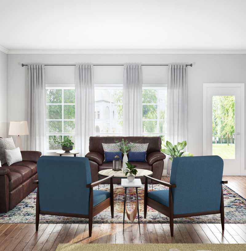 Bohemian, Farmhouse, Transitional Living Room Design by Havenly Interior Designer Susan