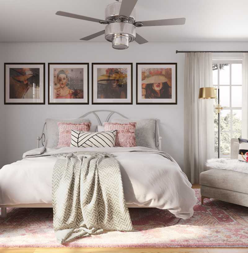 Contemporary, Glam Bedroom Design by Havenly Interior Designer Kamila