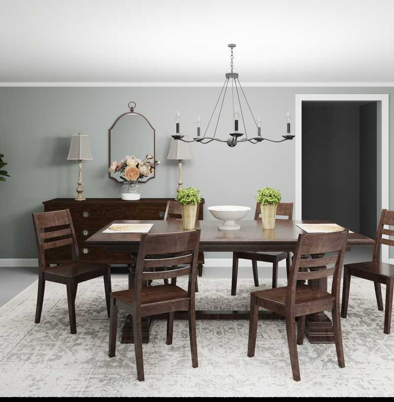 Classic, Traditional, Farmhouse Dining Room Design by Havenly Interior Designer Adrian