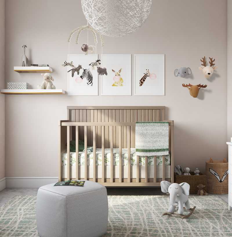 Glam, Preppy Nursery Design by Havenly Interior Designer Jill