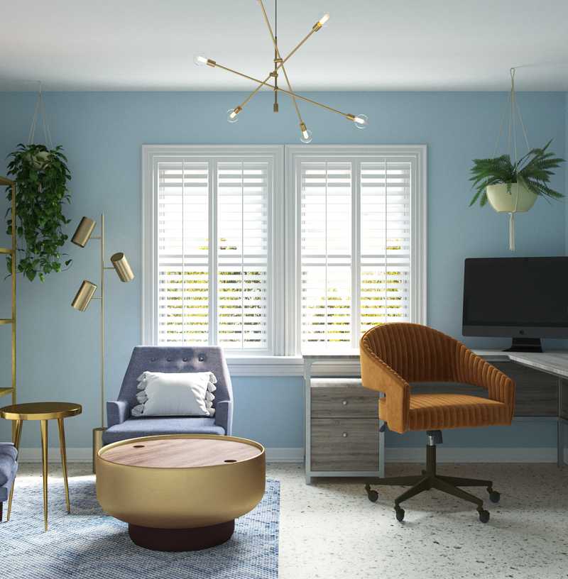 Midcentury Modern Office Design by Havenly Interior Designer Katie