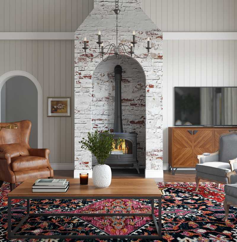 Contemporary, Bohemian, Industrial Living Room Design by Havenly Interior Designer Nicolle