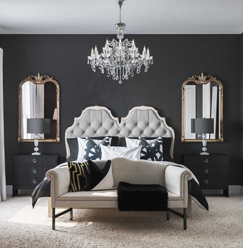 Contemporary, Glam Bedroom Design by Havenly Interior Designer Randi