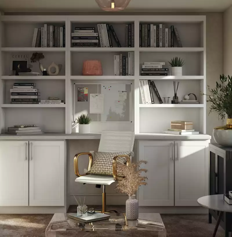 Contemporary, Modern, Eclectic, Bohemian, Midcentury Modern, Scandinavian Office Design by Havenly Interior Designer Lisa