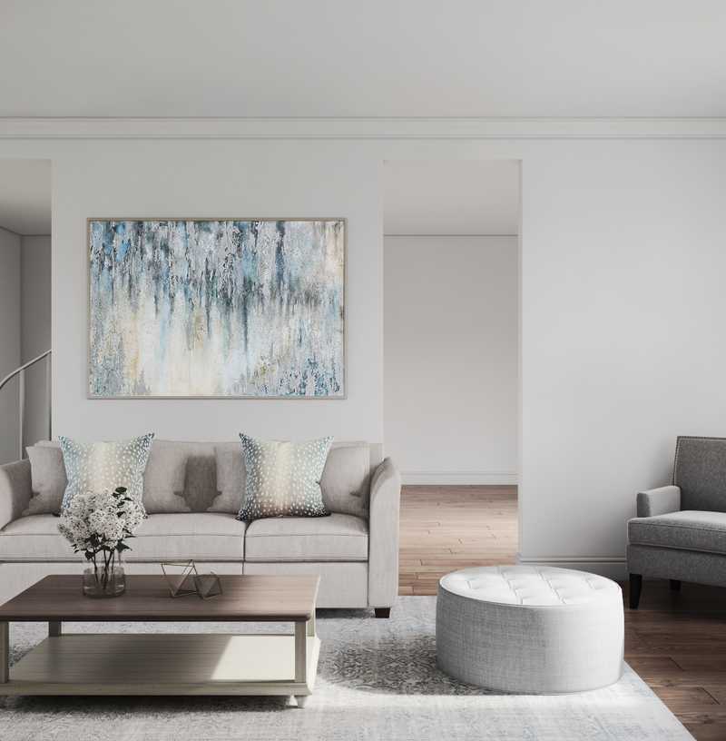 Coastal, Farmhouse, Transitional Living Room Design by Havenly Interior Designer Anny