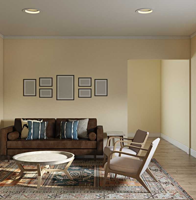 Bohemian, Midcentury Modern Living Room Design by Havenly Interior Designer Alyssa