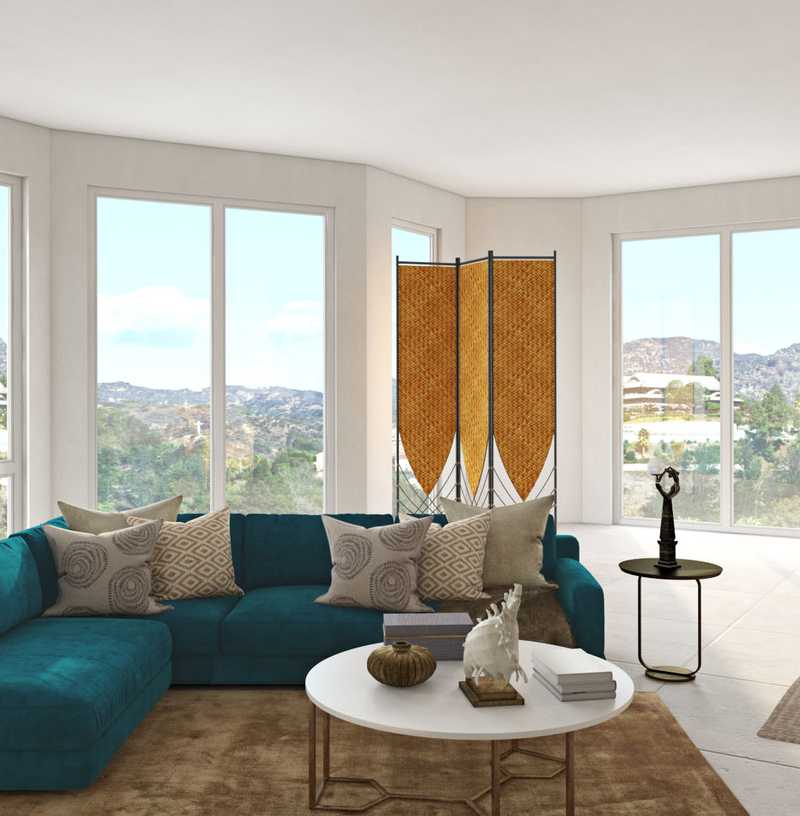 Contemporary, Modern, Eclectic Living Room Design by Havenly Interior Designer Melisa