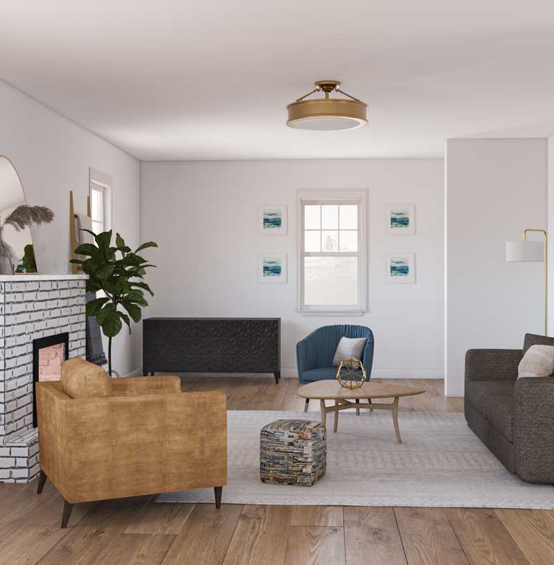 Modern, Classic, Midcentury Modern Living Room Design by Havenly Interior Designer Jessie