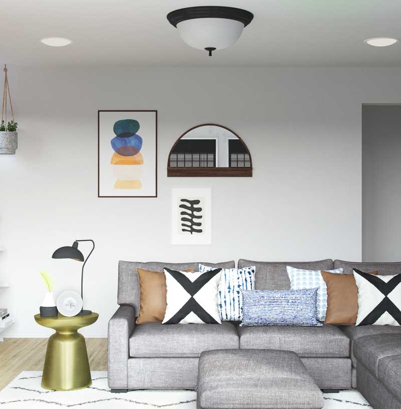 Eclectic, Bohemian, Midcentury Modern Living Room Design by Havenly Interior Designer Michela