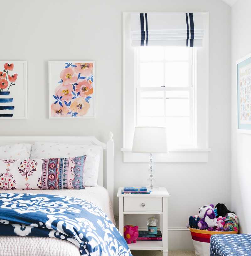 Contemporary, Preppy Bedroom Design by Havenly Interior Designer Kylee