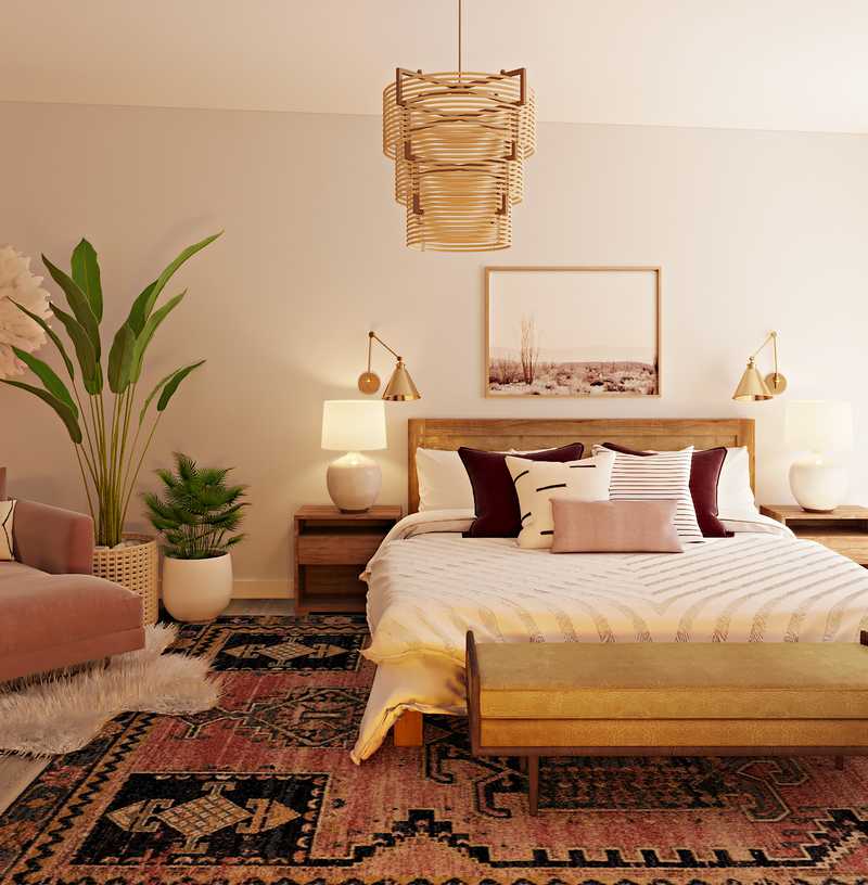 Eclectic, Bohemian, Glam Bedroom Design by Havenly Interior Designer Natalie