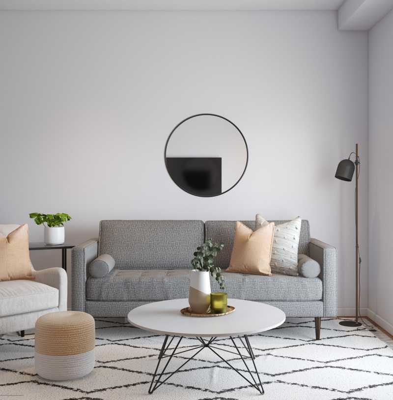 Modern, Midcentury Modern Living Room Design by Havenly Interior Designer Chelsea