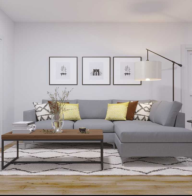 Midcentury Modern, Minimal Living Room Design by Havenly Interior Designer Lindsay