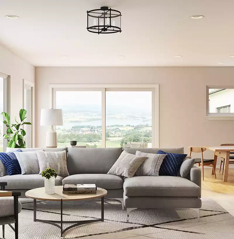Contemporary, Rustic Living Room Design by Havenly Interior Designer Katie
