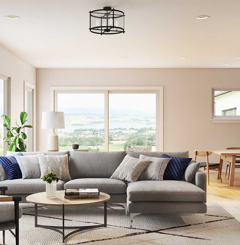 Contemporary, Rustic Living Room Design by Havenly Interior Designer Katie