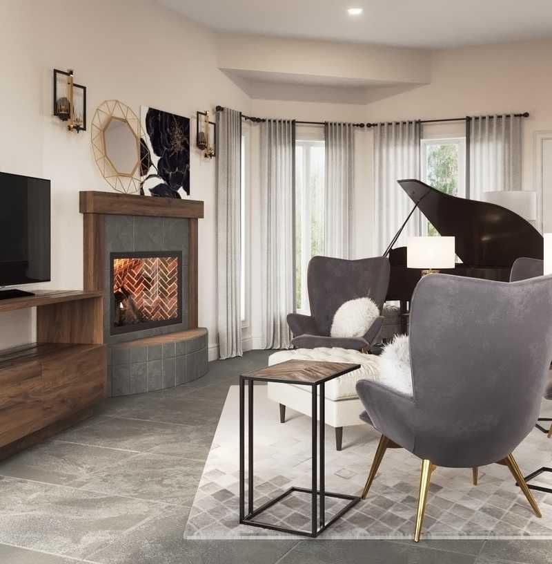 Glam, Transitional Living Room Design by Havenly Interior Designer Vaishali