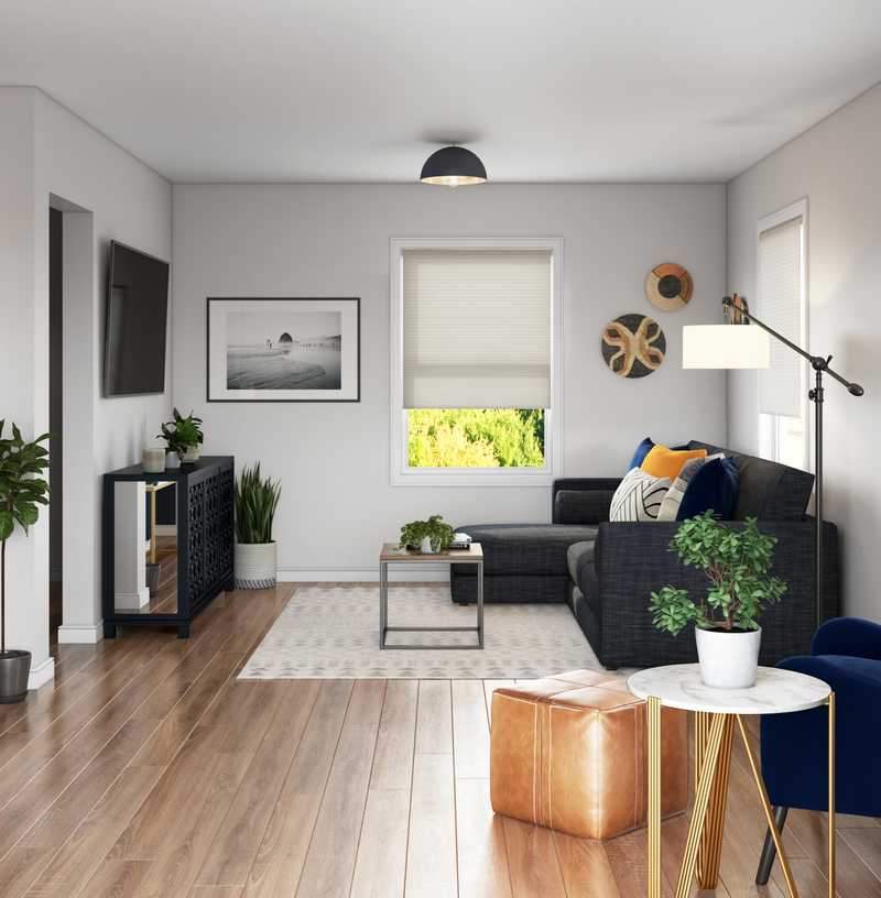 Contemporary, Bohemian, Transitional, Scandinavian Living Room Design by Havenly Interior Designer Tammy