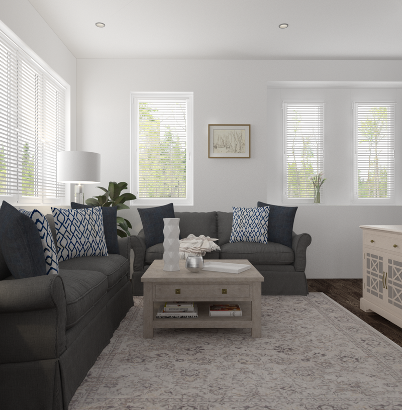 Contemporary, Eclectic Living Room Design by Havenly Interior Designer Vivian