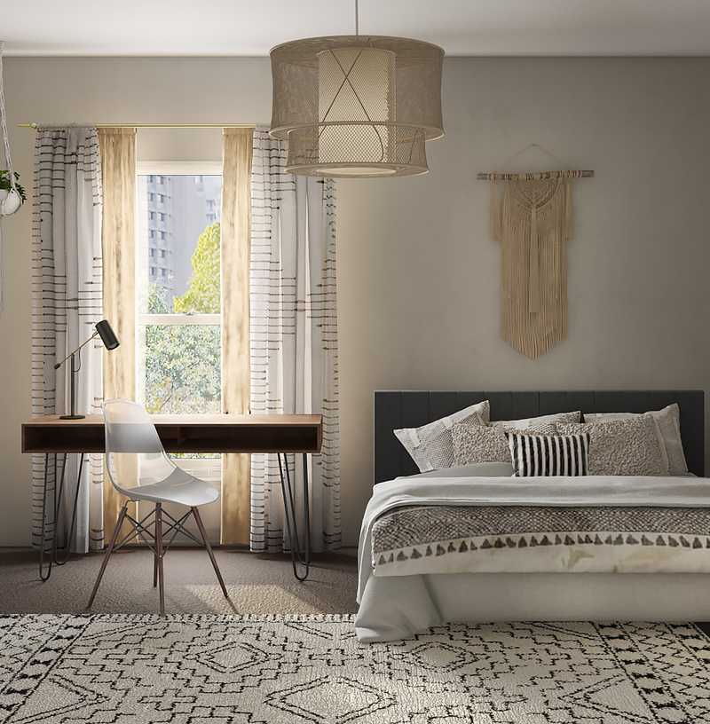 Bohemian, Scandinavian Bedroom Design by Havenly Interior Designer Natalie
